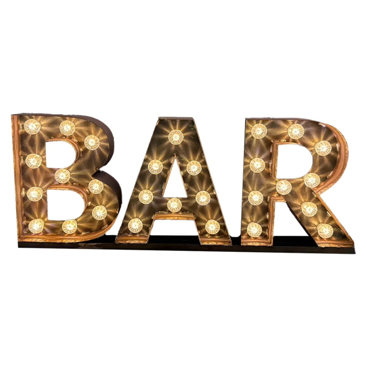 Lichtletters - tekst: BAR