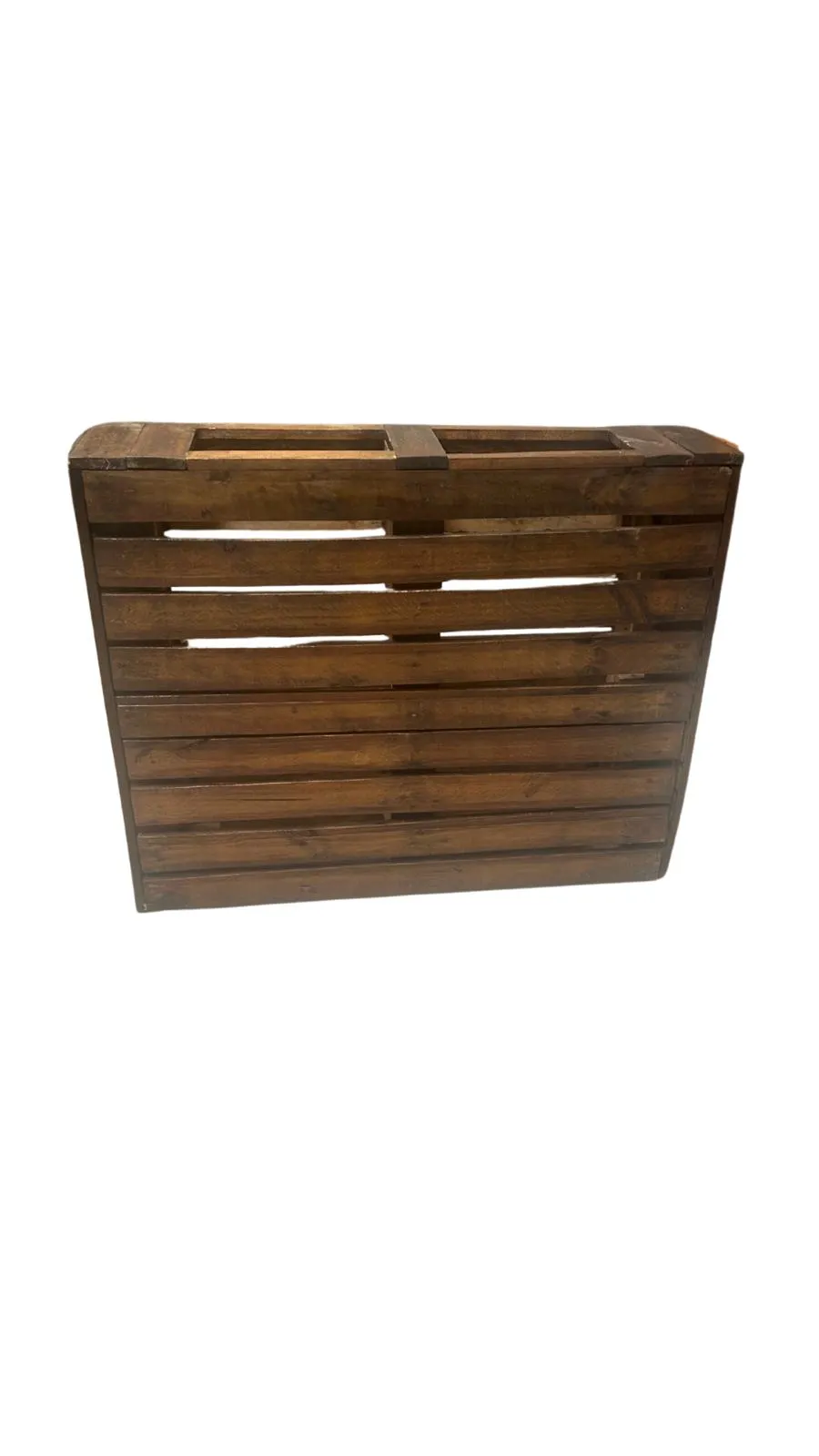 Bloembak - diepbruin hout - met beplanting