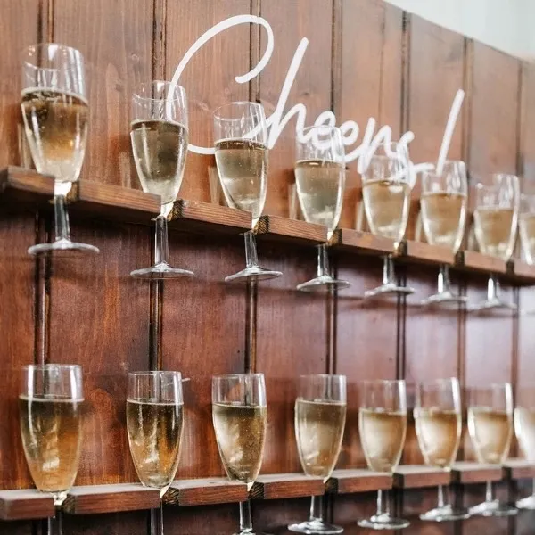 Champagne muur - hout