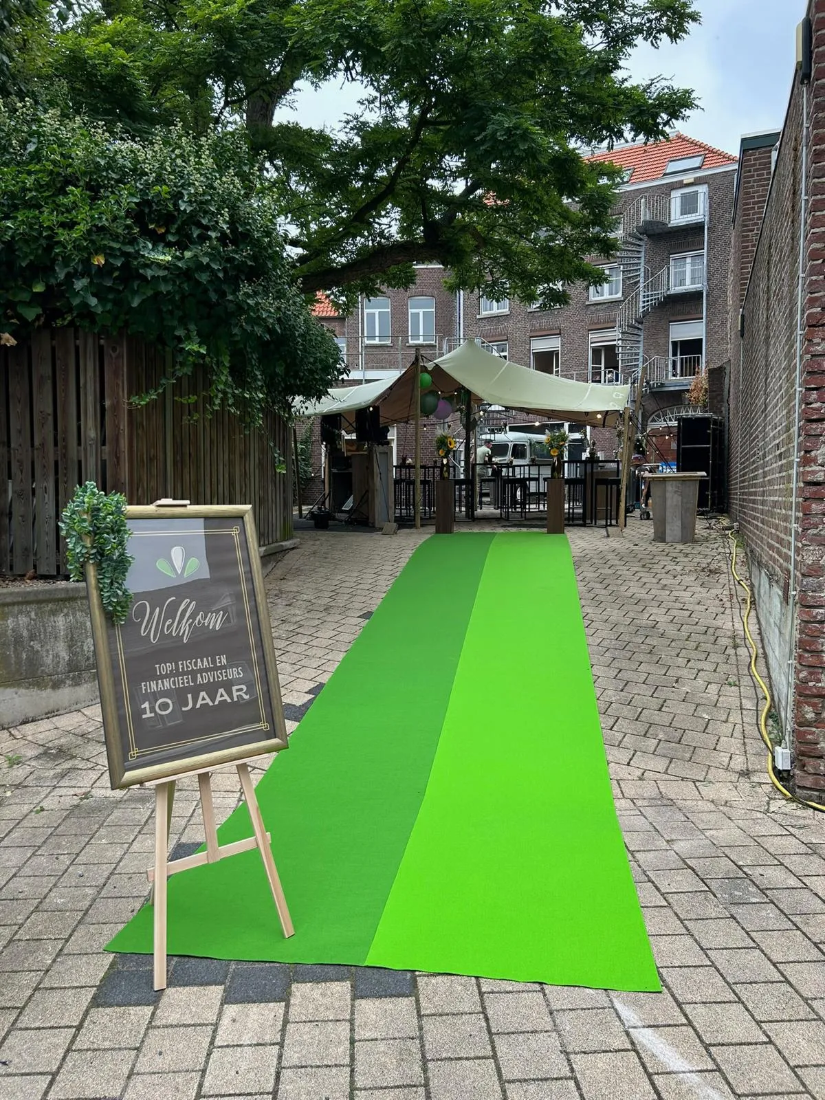 Stretchtent - zandkleur - 6,5m x 6,5m