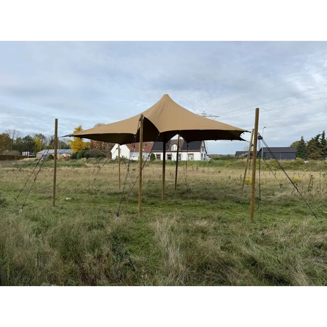 Stretchtent - zandkleur - 6m x 4m