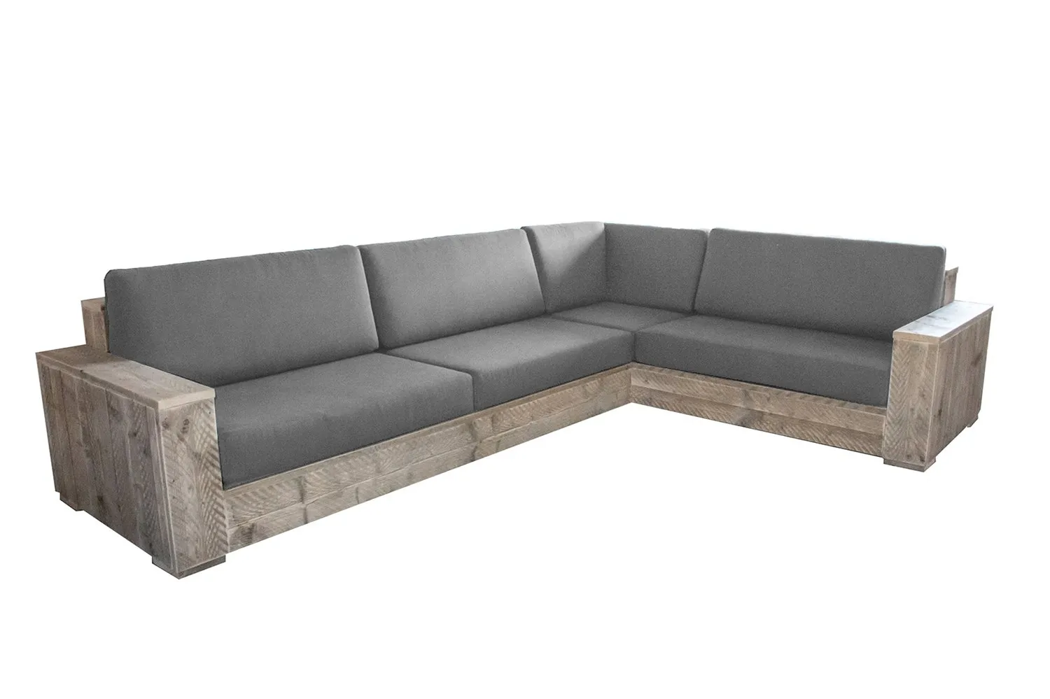 Steigerhouten loungebank hoek